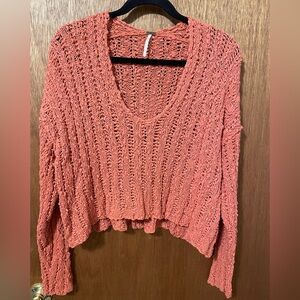 Free people rust Orange Knit Sweater